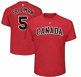 Canada Baseball 5 Freddie Freeman Majestic 2017 World Baseball Classic Name & Number T-Shirt Red,baseball caps,new era cap wholesale,wholesale hats